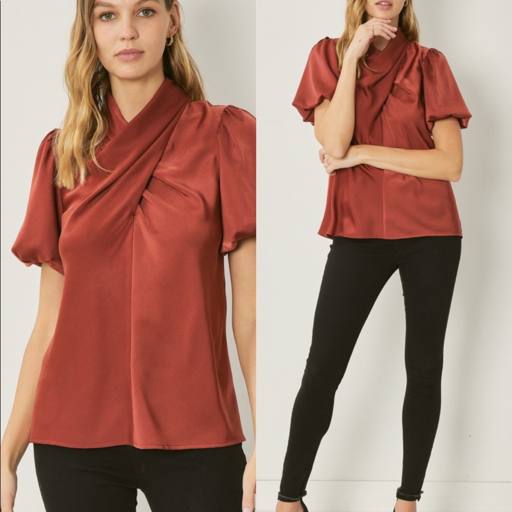 🍂🍁ENTRO Puffy sleeve Top🍂🍁